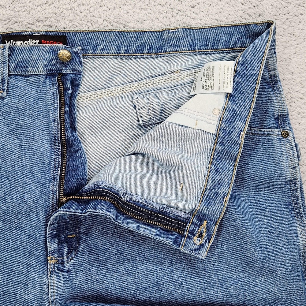 Wrangler Riggs Workwear Carpenter Shorts Mens 48 Blue Denim Relaxed 11 Inseam - Picture 11 of 15